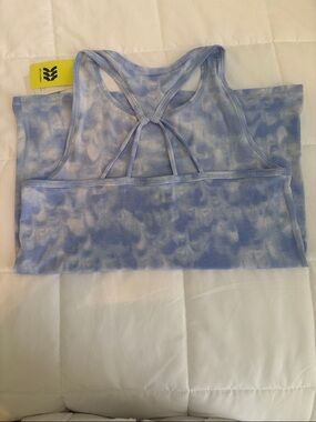 Light Blue Tie-Dye Sports Bra with Strappy Back Girls 10/12